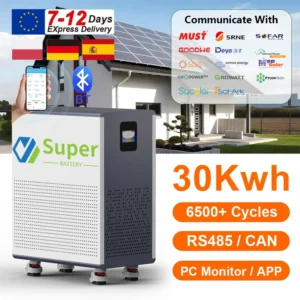 Batterie LiFePO4 48V 600Ah Stockage Solaire 30.00 KWh